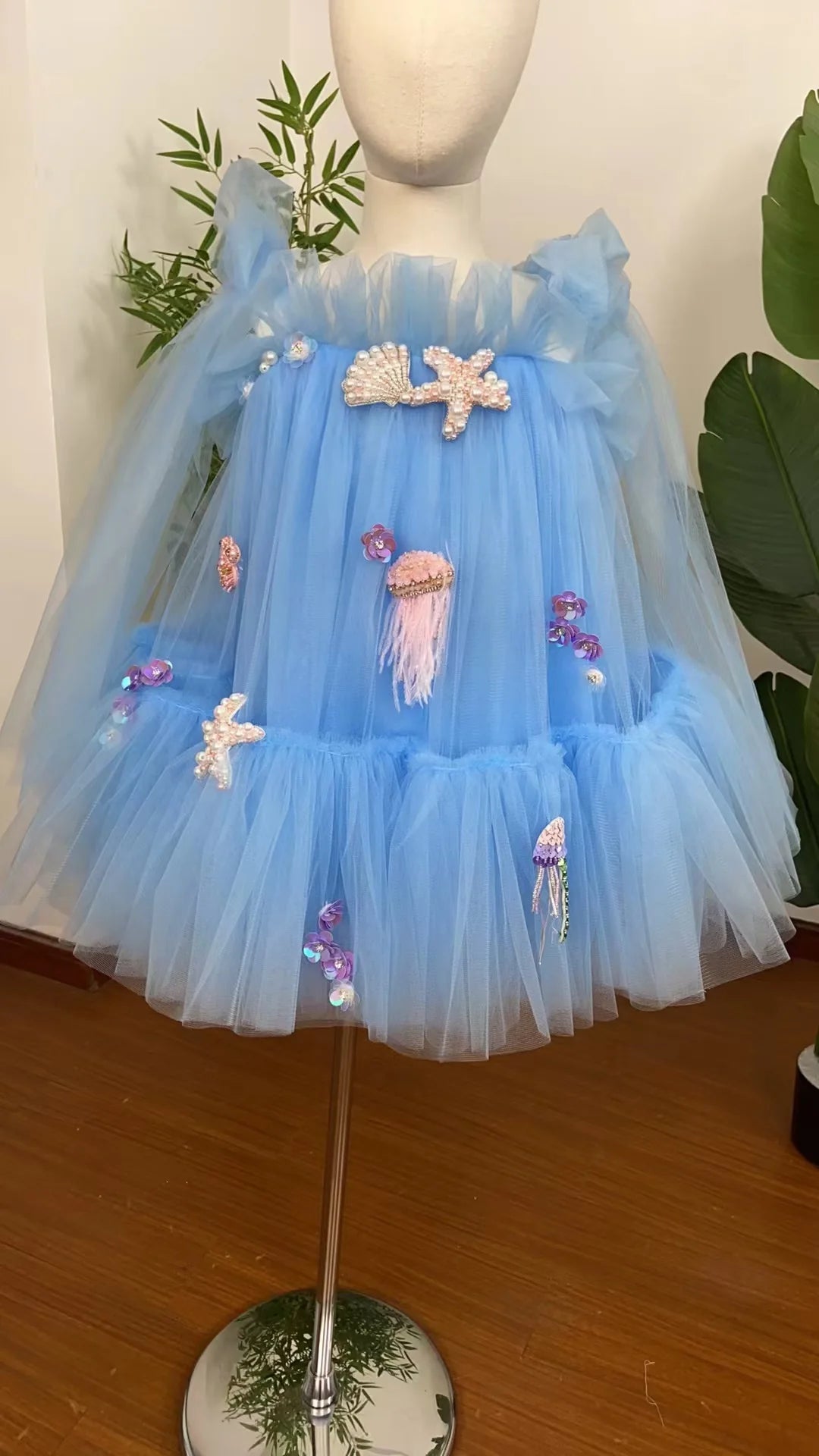 Luxury Baby Flower Girl Dresses Mini Beading Pearls Princess