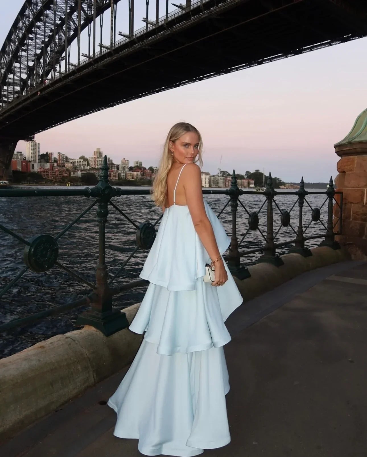 Airy Floor-Length Square-Neck Spaghetti-Strap Tiered Wedding Guest Dress
