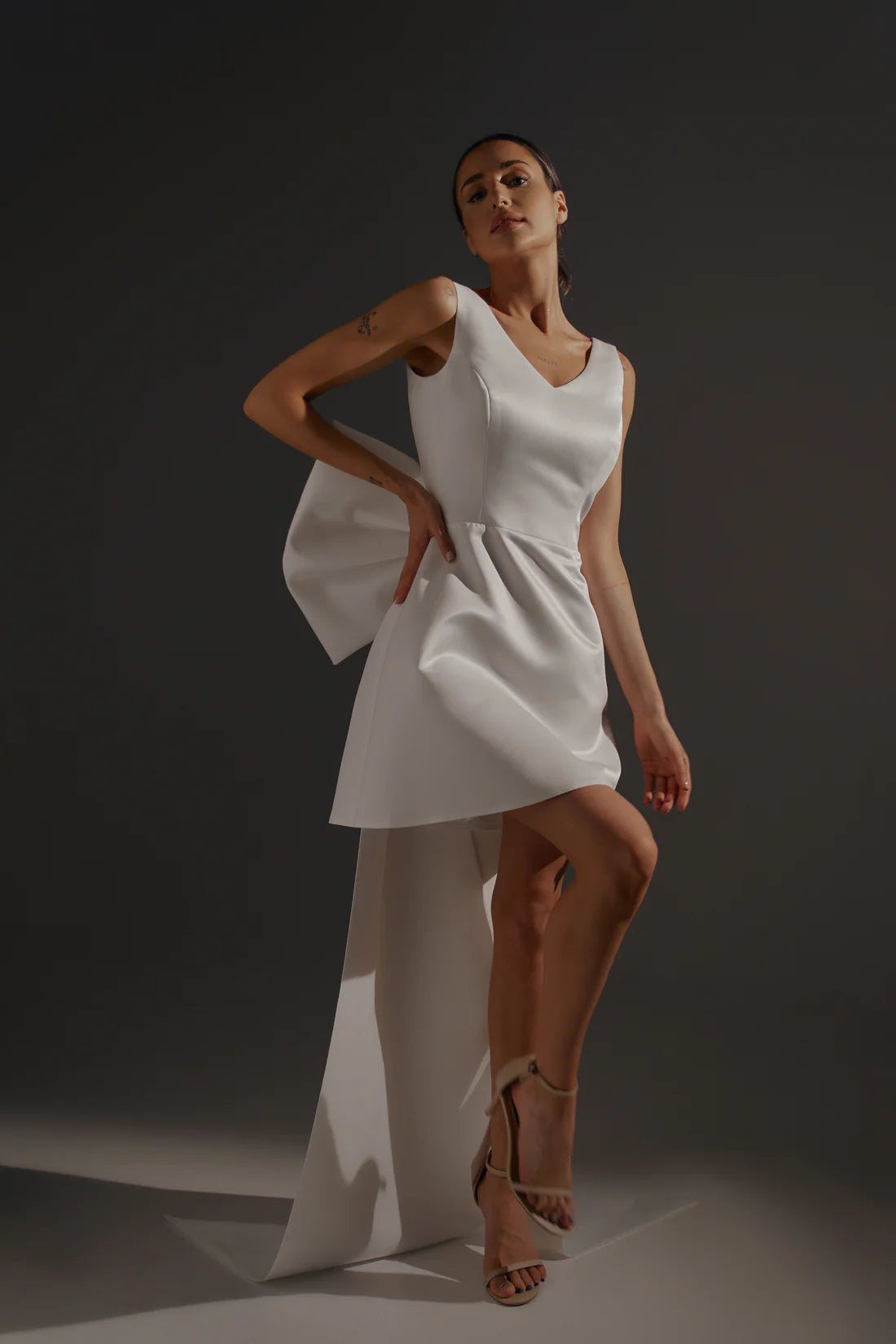 Charming A Line V Neck Sleeveless V Back Short Mini Wedding Dress