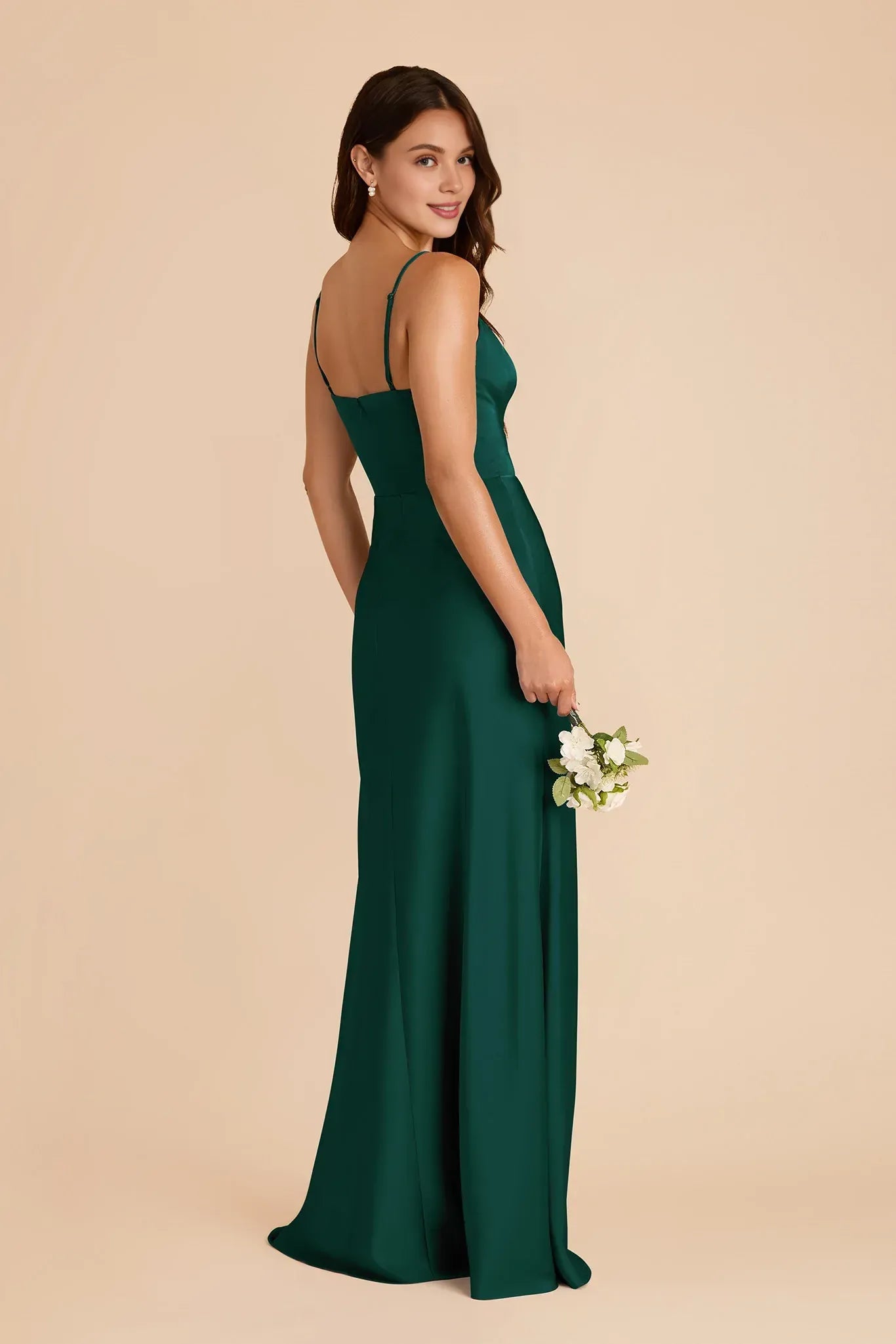 Chic A Line Sweetheart Neck Spaghetti Strap Plain Back Floor Length Wedding Bridesmaid Dress