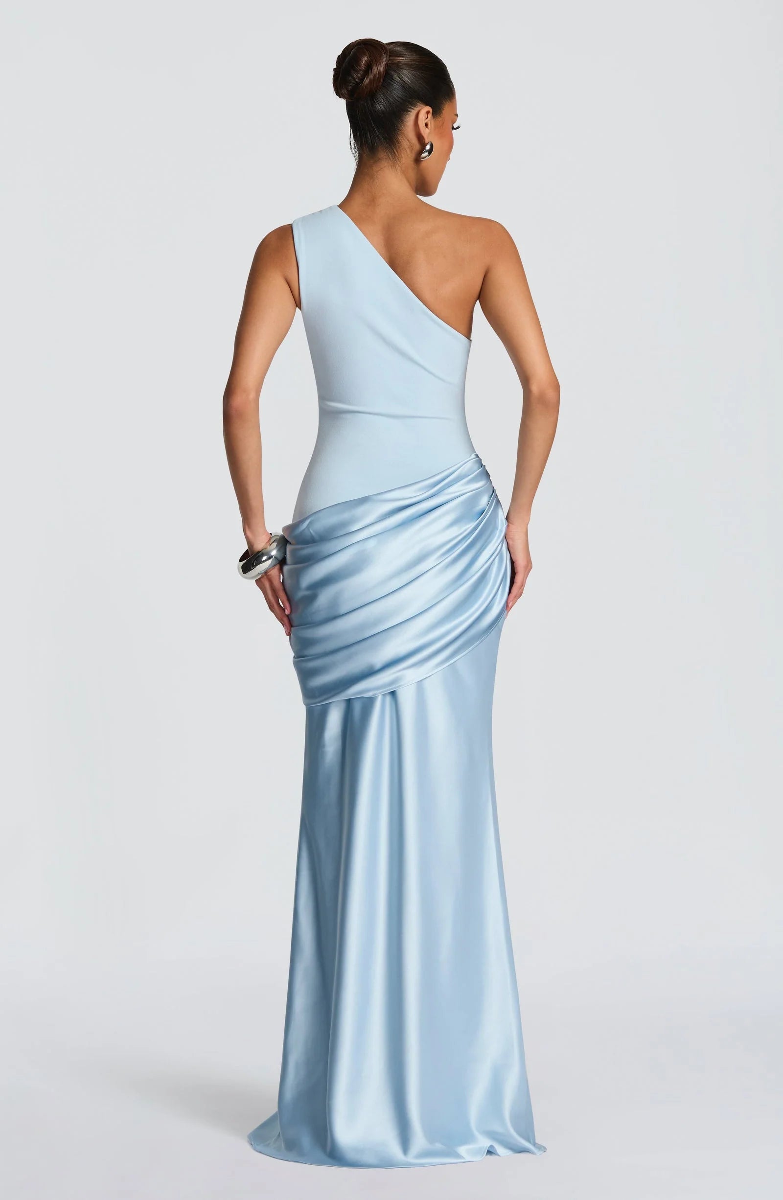 Chic Floor-Length One-Shoulder Ruched Mermaid Wedding Guest Dress