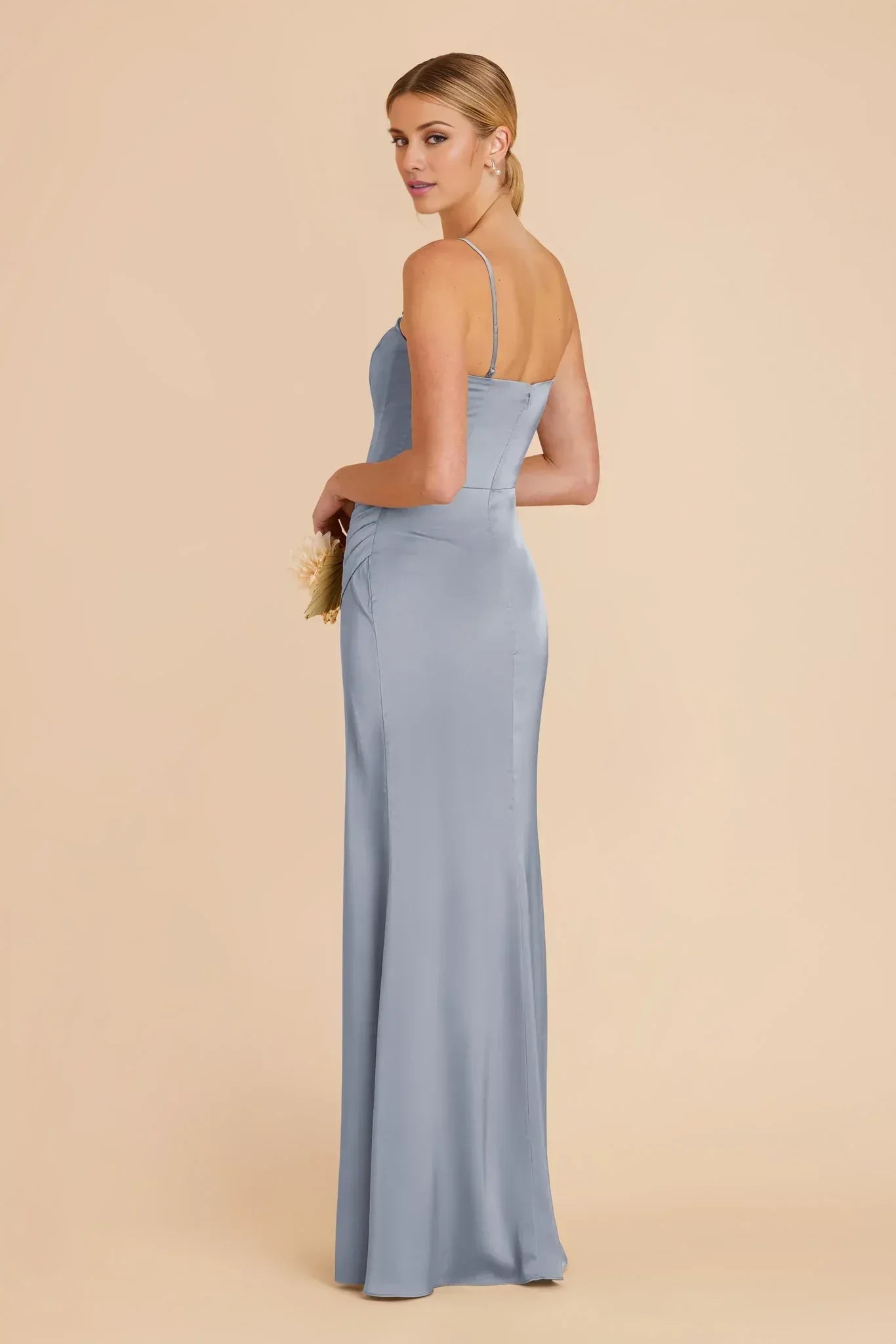 Chic Mermaid Scoop Neck Spaghetti Strap Low Back Maxi Wedding Bridesmaid Dress