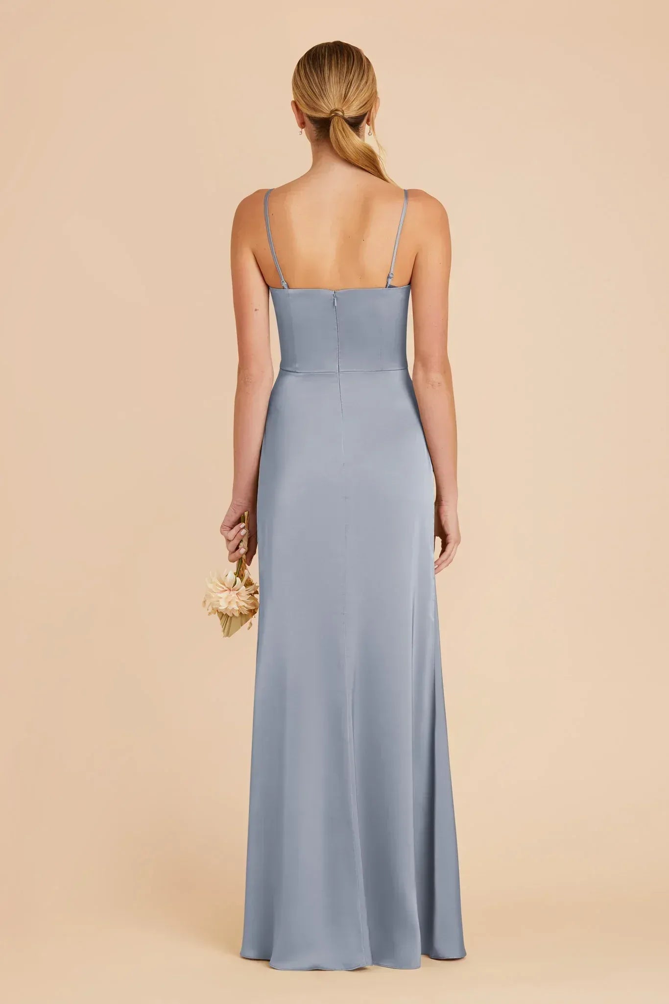 Chic Mermaid Scoop Neck Spaghetti Strap Low Back Maxi Wedding Bridesmaid Dress