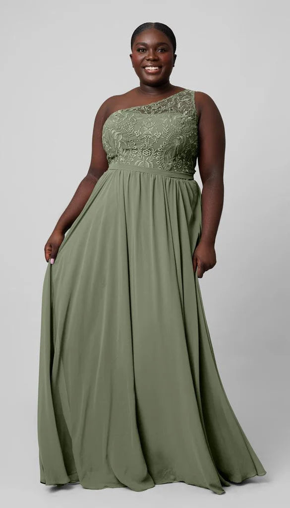 Classic A-Line One Shoulder Sleeveless Backless Floor-Length Bridesmaid Dress