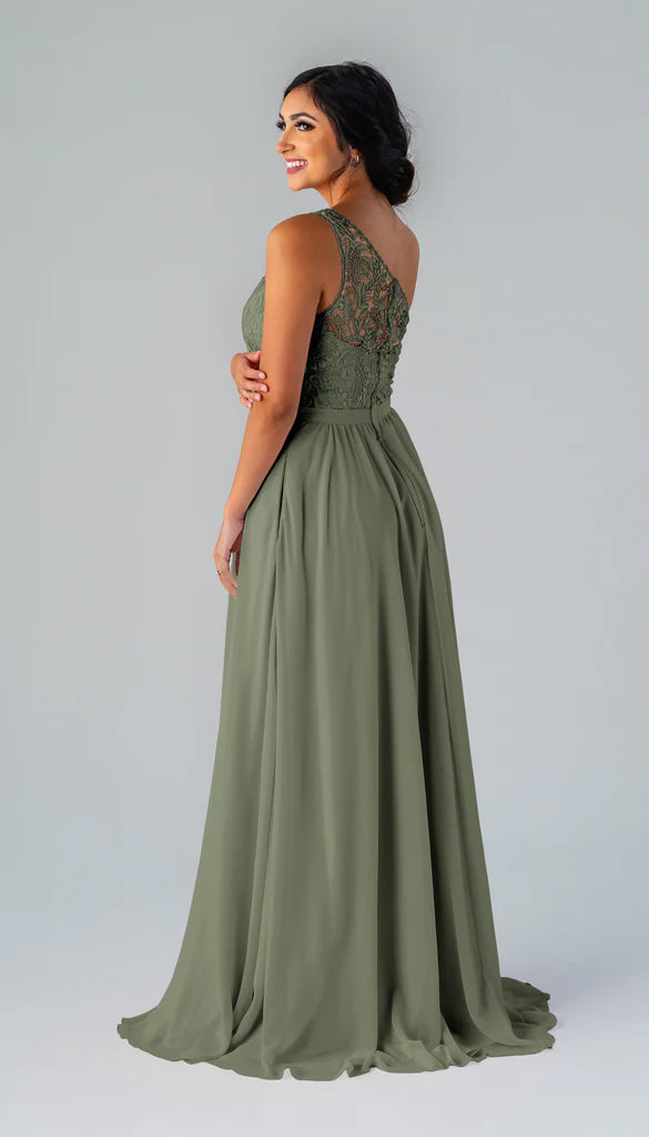 Classic A-Line One Shoulder Sleeveless Backless Floor-Length Bridesmaid Dress