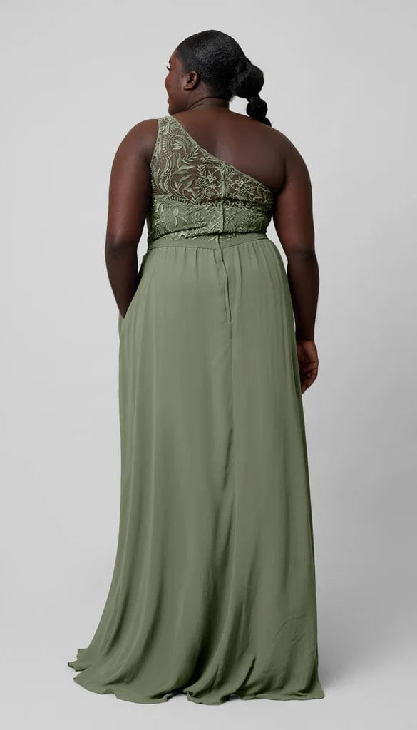 Classic A-Line One Shoulder Sleeveless Backless Floor-Length Bridesmaid Dress