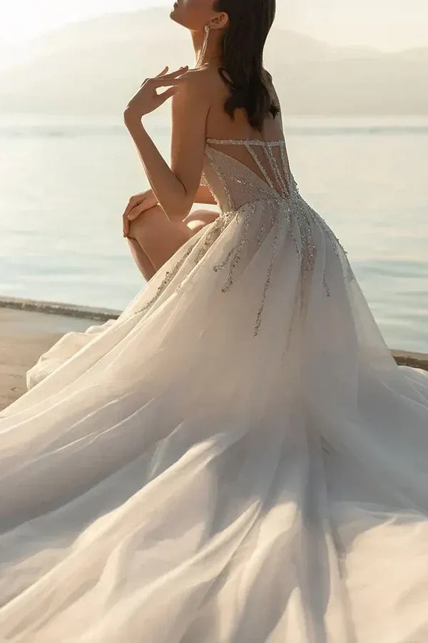 Dazzling Strapless Sweetheart A-Line Floor-Length Wedding Dress