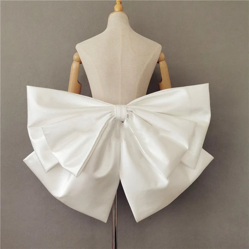 Detachable Big Bow Bridal Satin Ribbon for Wedding Dresses
