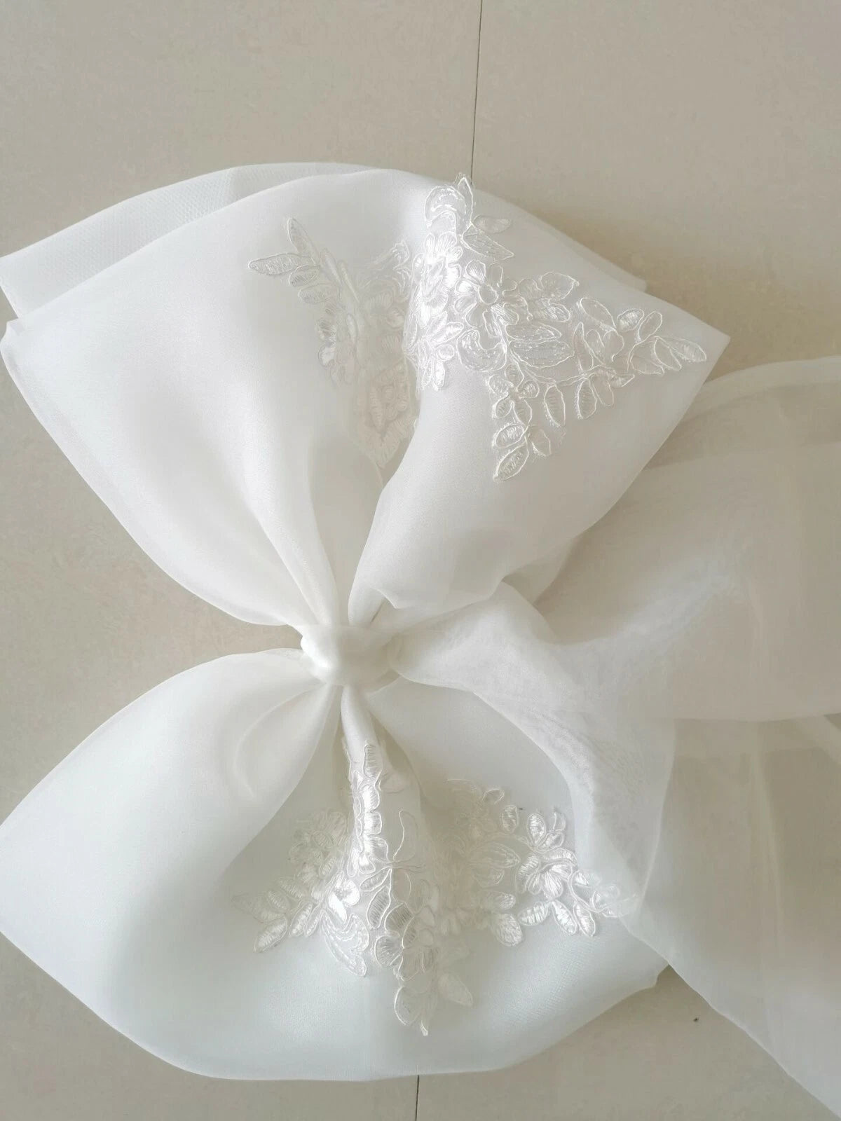 Detachable Bow Applique Knots Big Bow With Ribbon For Bridal Wedding