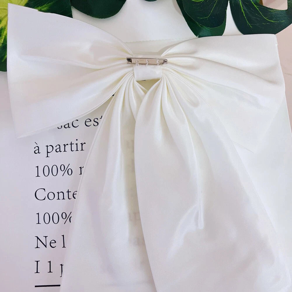 Detachable Bow For Wedding Dresses Bridal Big Bow With Satin Ribbon