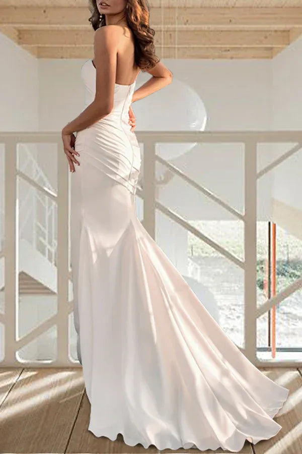 Enchanting Off-the-Shoulder Sweetheart Mermaid Floor-Length Wedding Dress