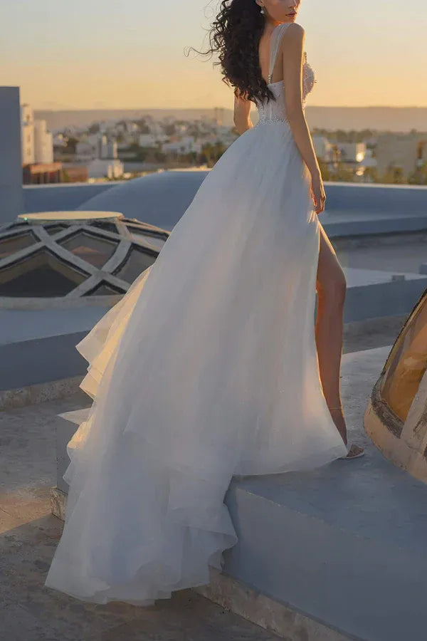 Ethereal Off-the-Shoulder Sweetheart A-Line Floor-Length Wedding Dress