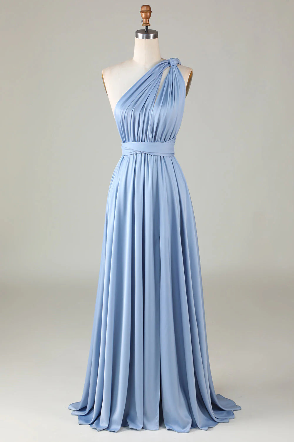 Fashion A-Line Convertible Neck Sleeveless Backless Floor-Length Bridesmaid Dress