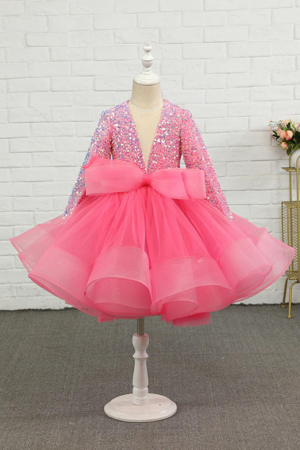 Tulle Sequins Flower Girl Dress