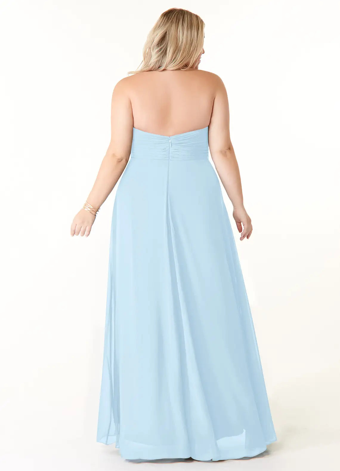 Halter Neck Empire Waist Floor-Length Plus Size Bridesmaid Dress