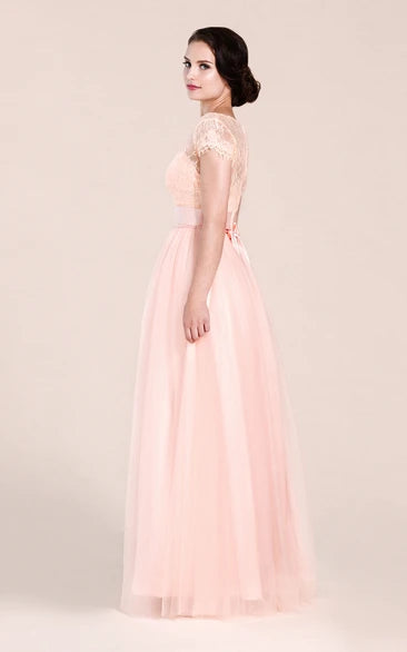 Lace floor-length short-sleeved A-line back with butterfly festival maxi dress bridesmaid dress wedding guest dress