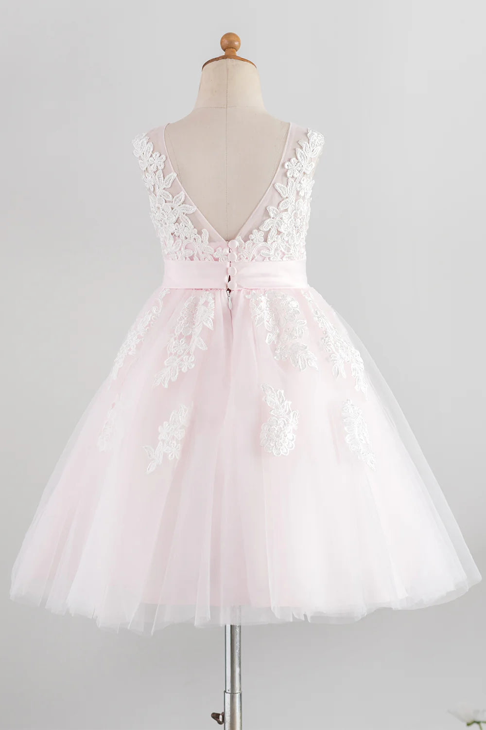 Light Pink Flower Girl Dress with Appliques