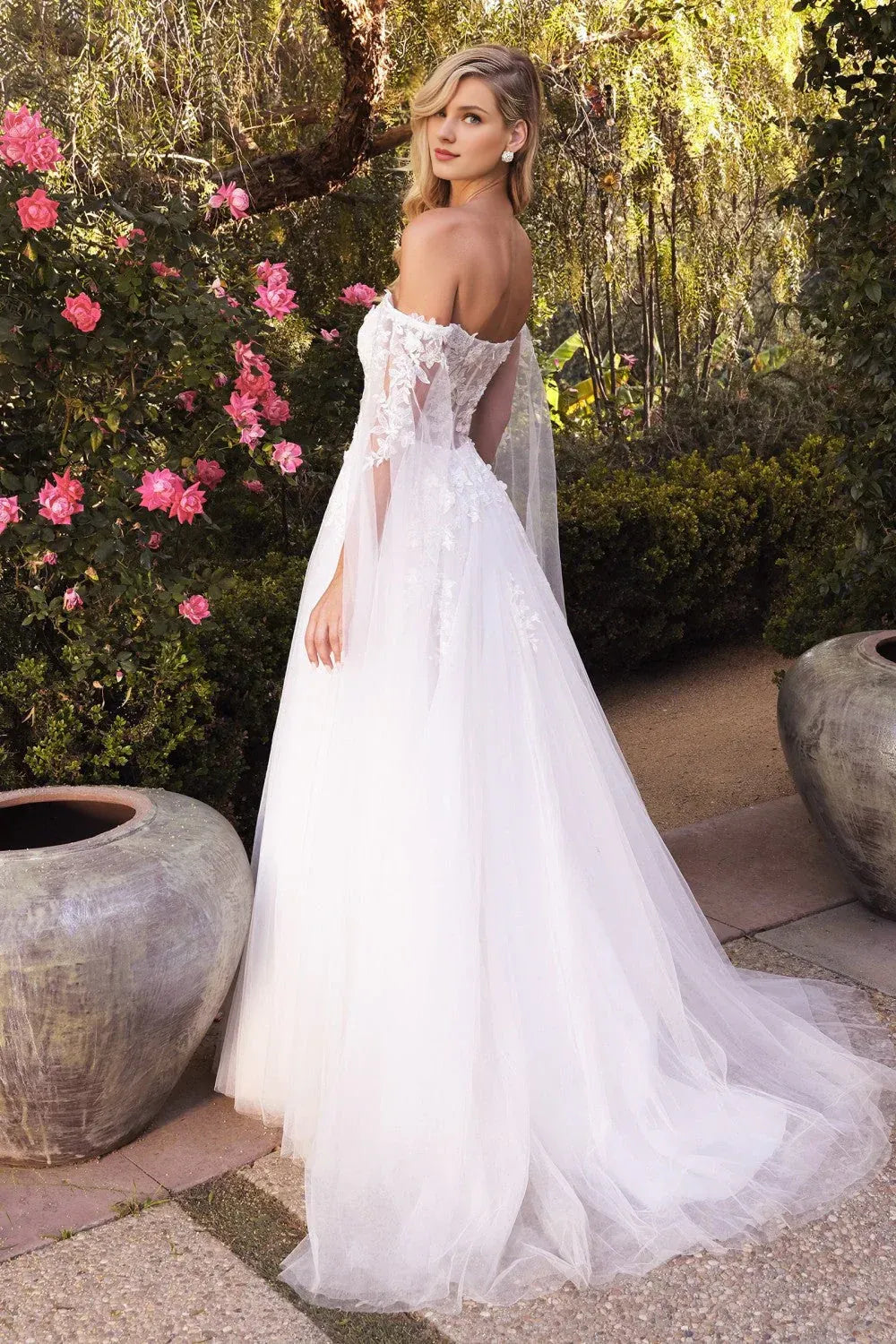 Luxury A-Line Sweetheart-Neck Off-the-Shoulder Floor-Length Wedding Dress