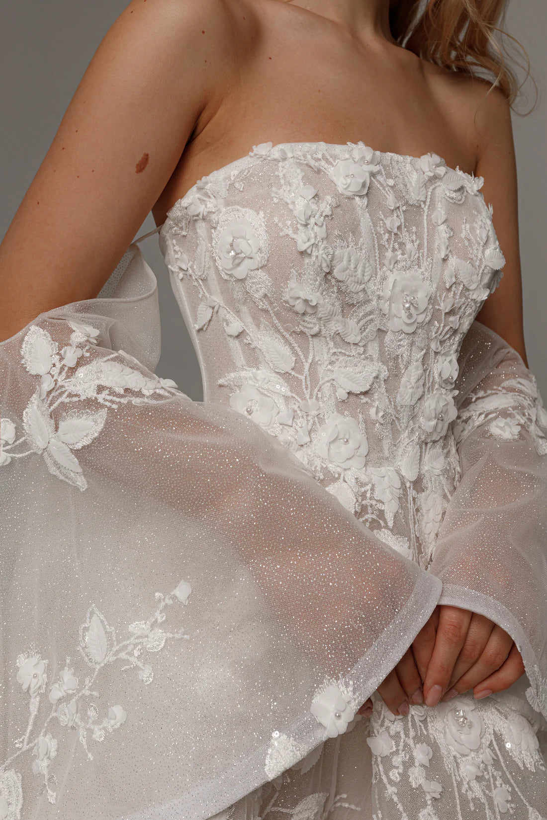 Modern A Line Off the Shoulder Detachable Sleeves Lace Up Short Mini Wedding Dress