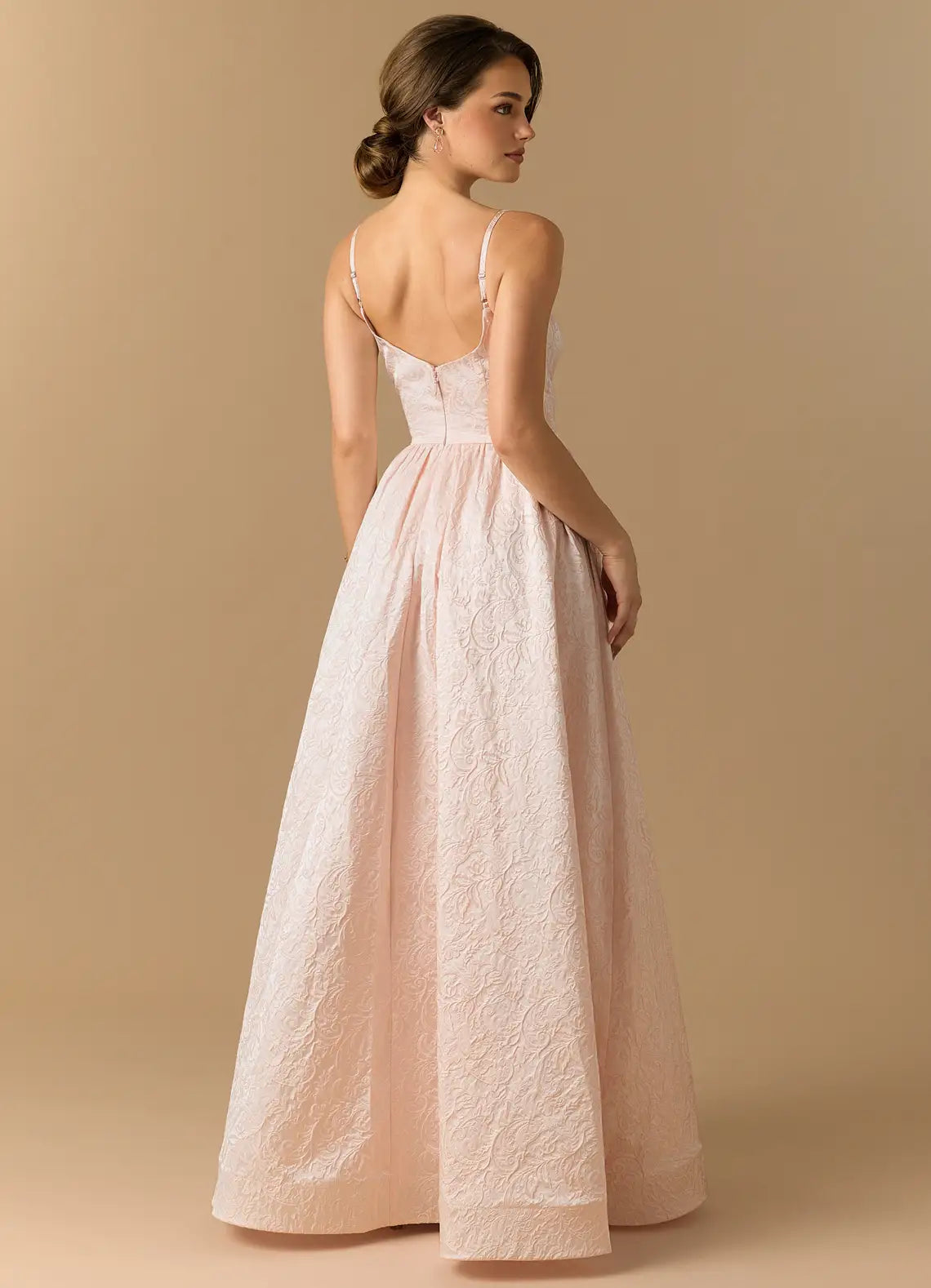 Olive Halter Keyhole Detachable Long Ribbon Satin Mermaid Maxi Bridesmaid Dress