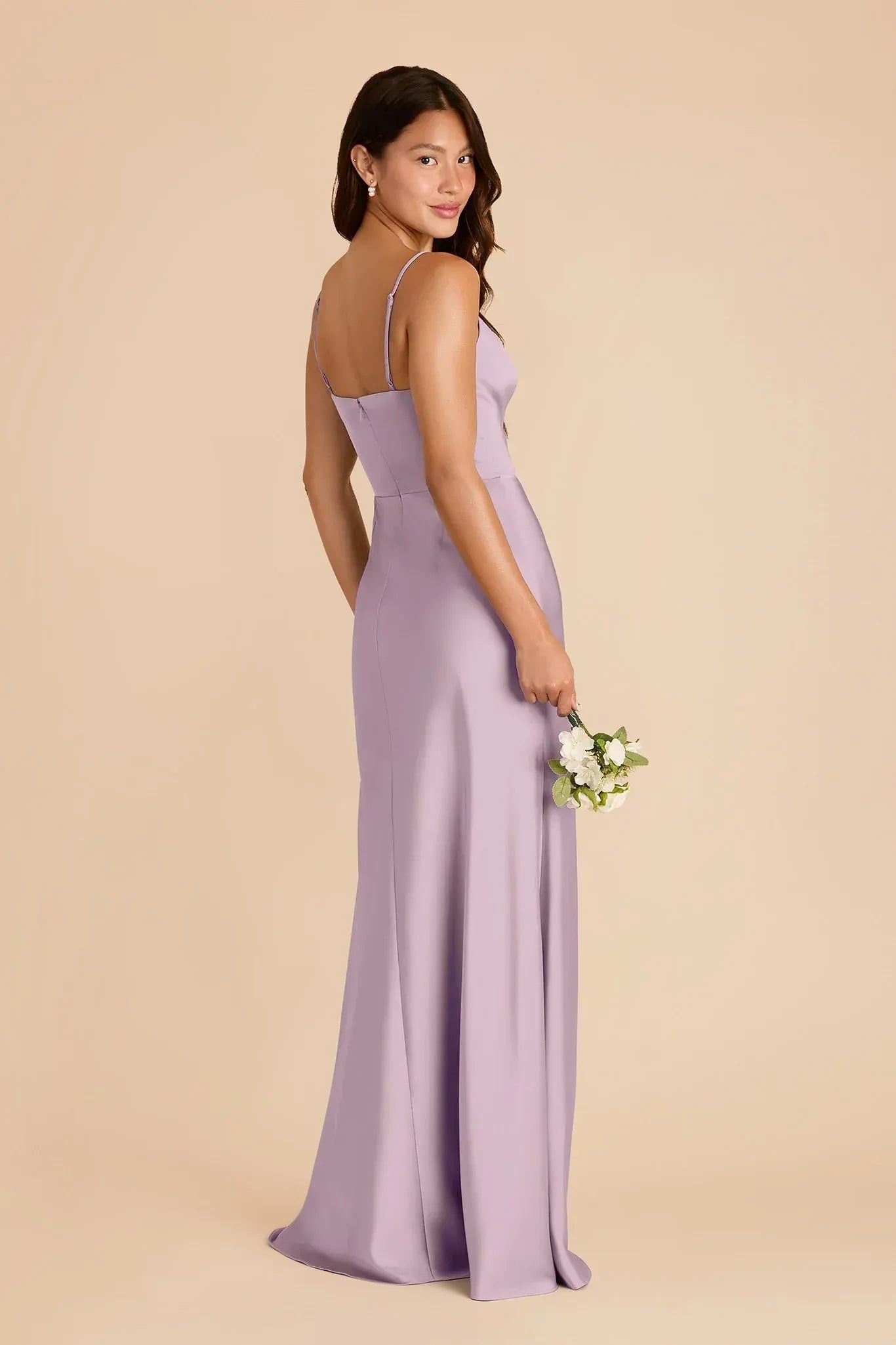 Romantic Mermaid Sweetheart Spaghetti Strap Low Back Ruffle Slit Floor-Length Bridesmaid Dress