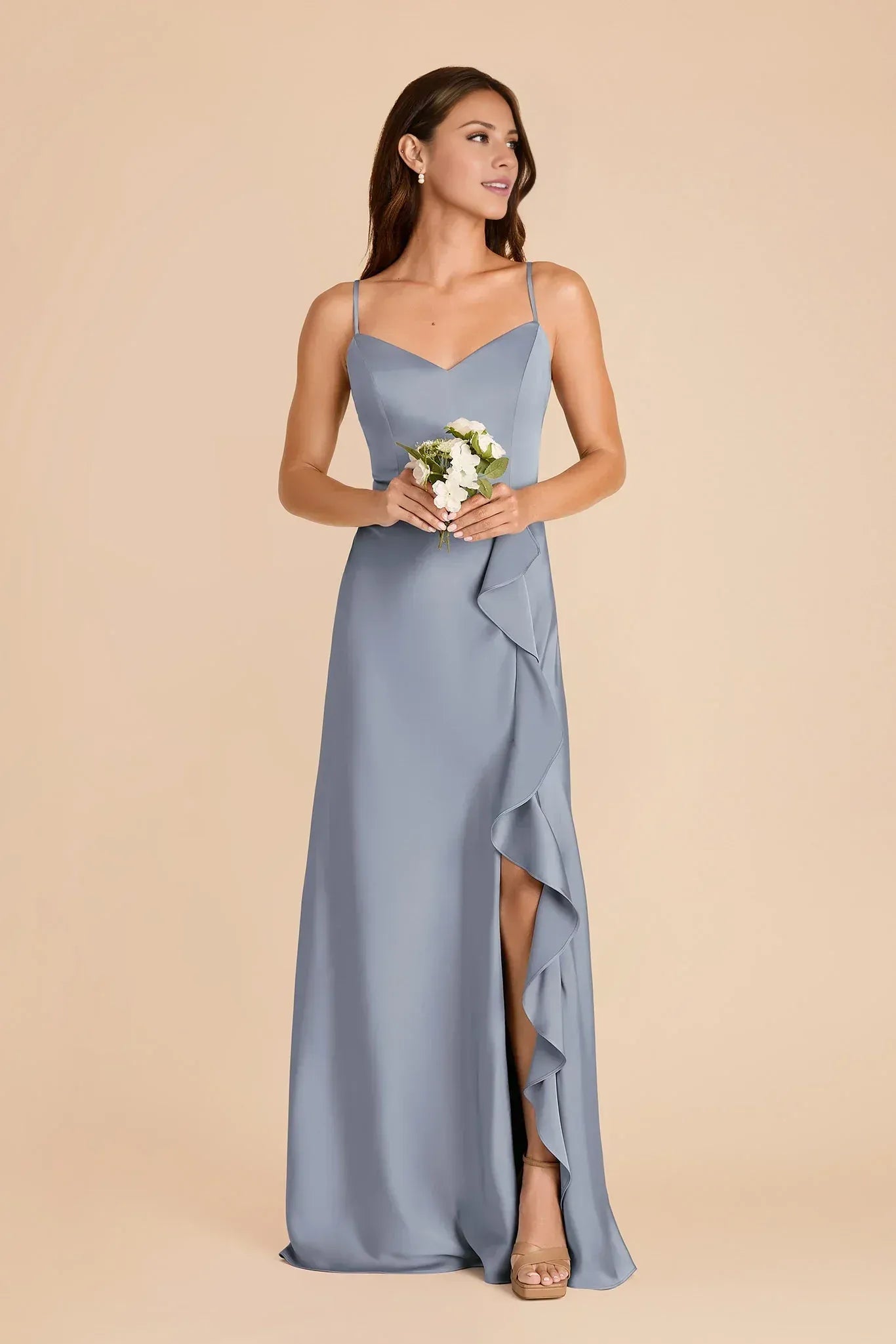 Romantic Mermaid Sweetheart Spaghetti Strap Straight Back Maxi Wedding Bridesmaid Dress