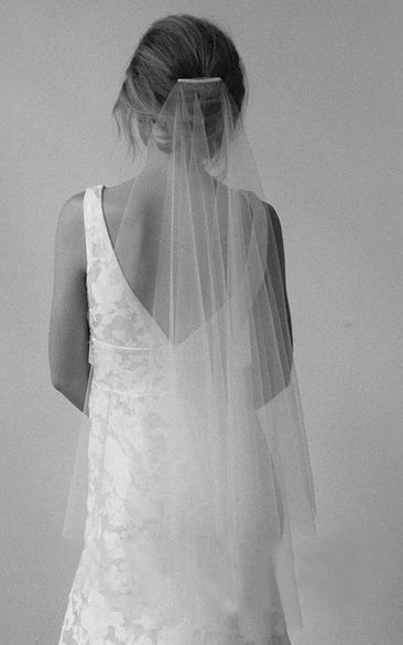 Simple Soft Tulle Fingertip Bridal Veil