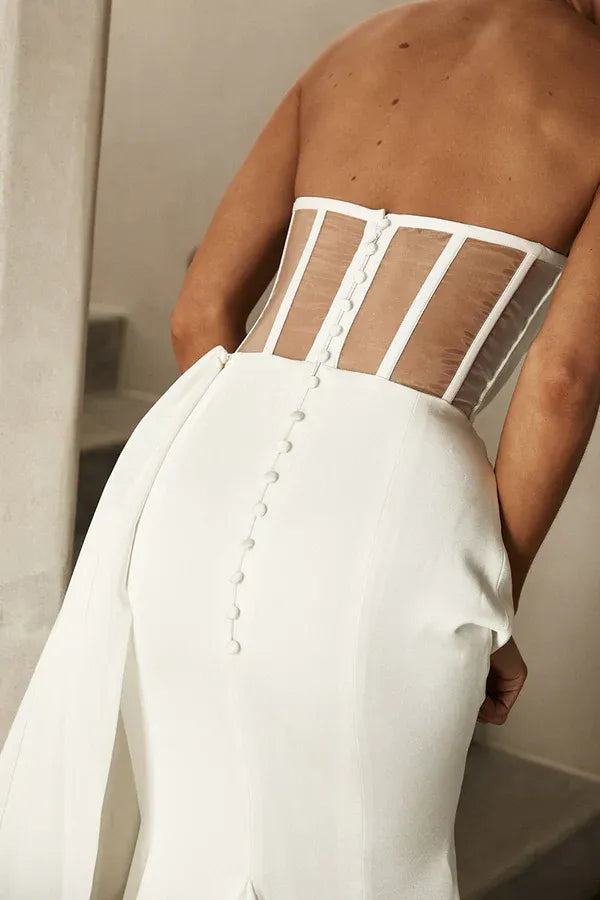 Sophisticated Strapless Sweetheart Mermaid Floor-Length Wedding Dress