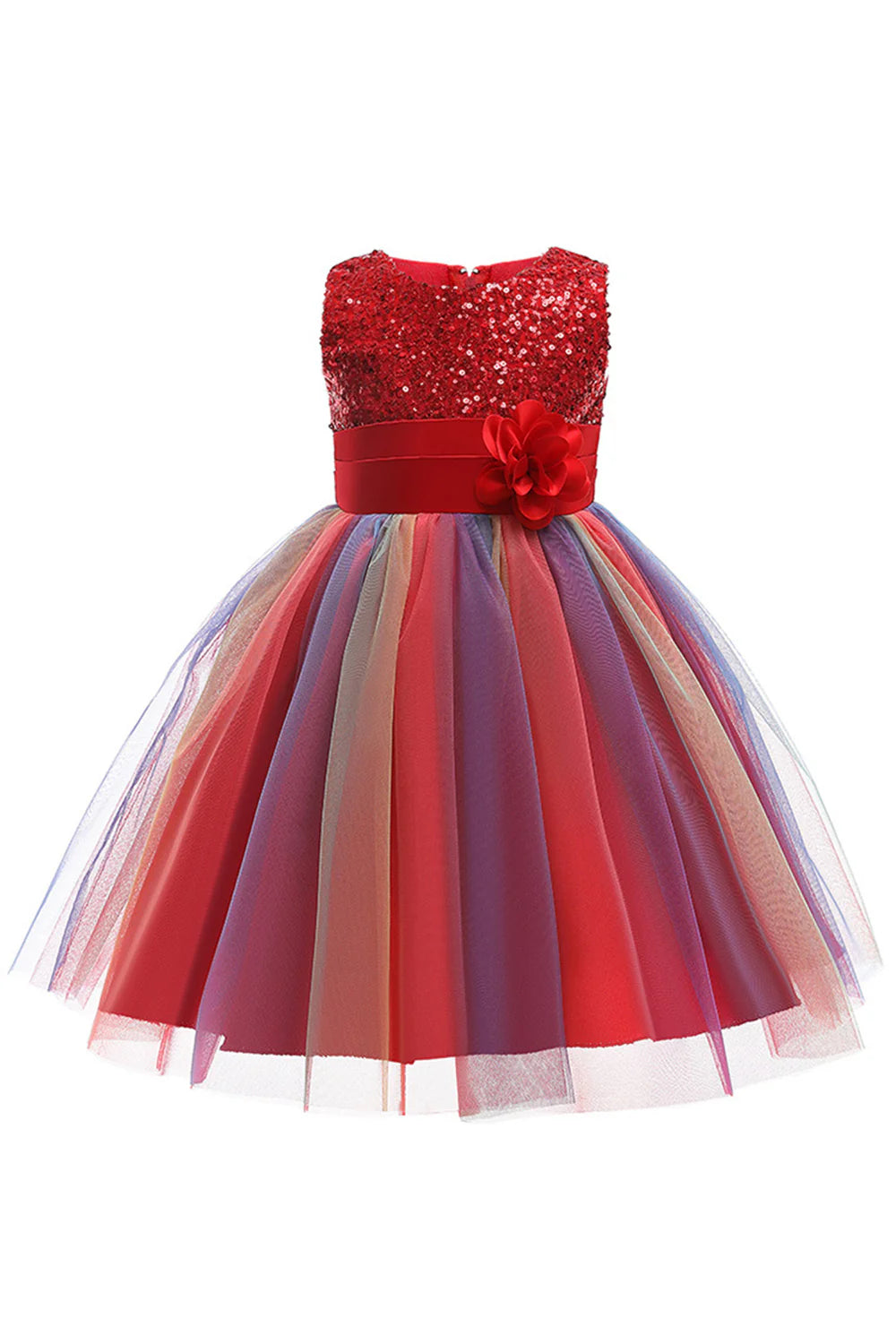 Sparkly Boat Neck Purple Girls Dresses