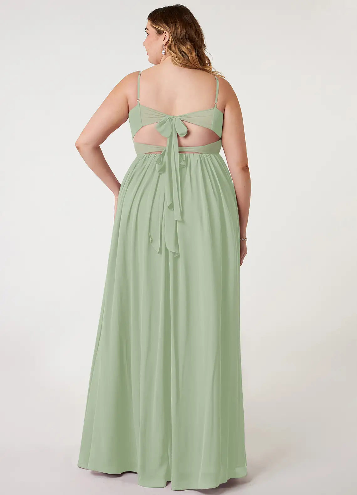 Sweetheart Spaghetti Strap Slit Floor-Length Plus Size Bridesmaid Dress