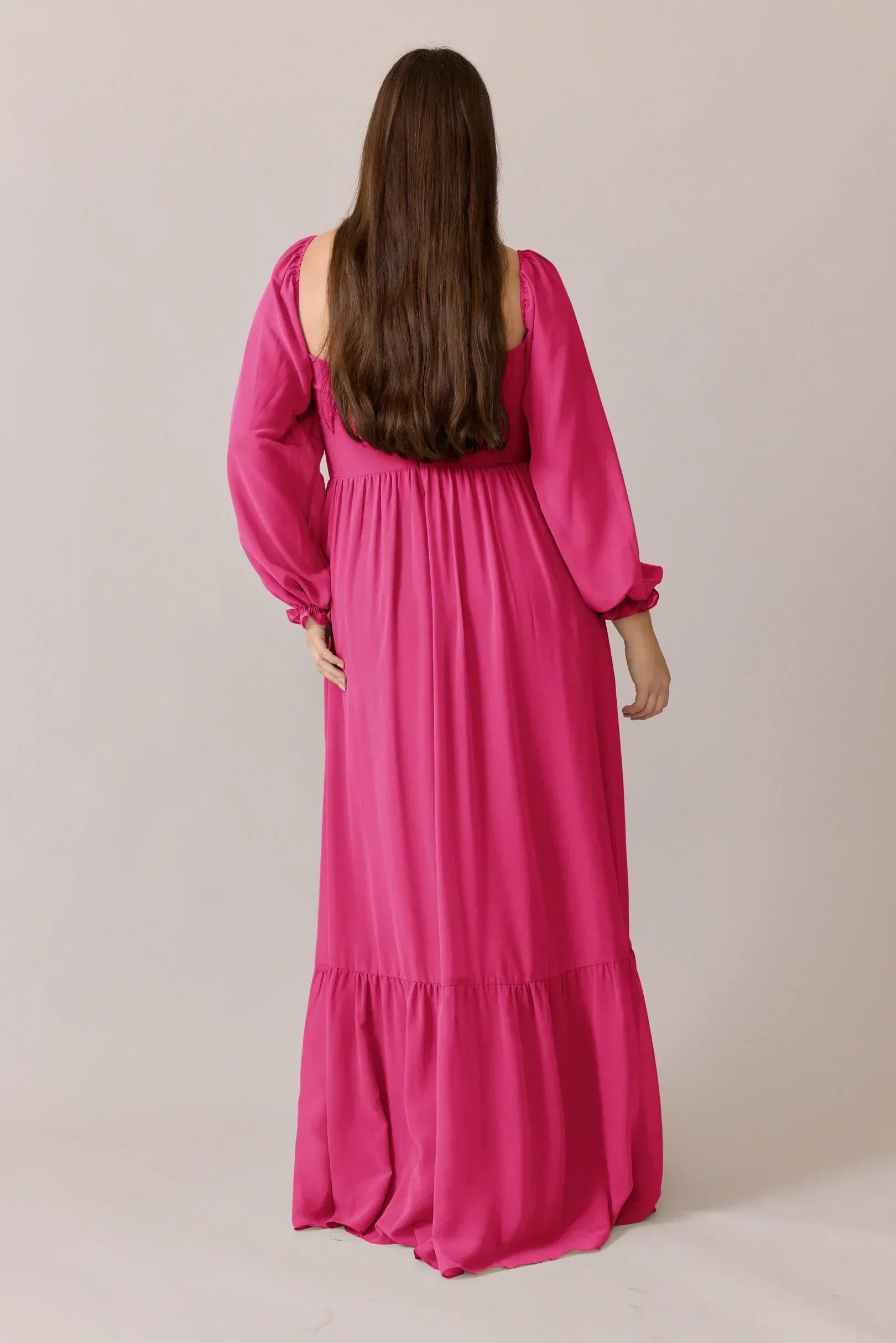 Vibrant A-Line Sweetheart Long Sleeve Low Back Slit Floor-Length Bridesmaid Dress