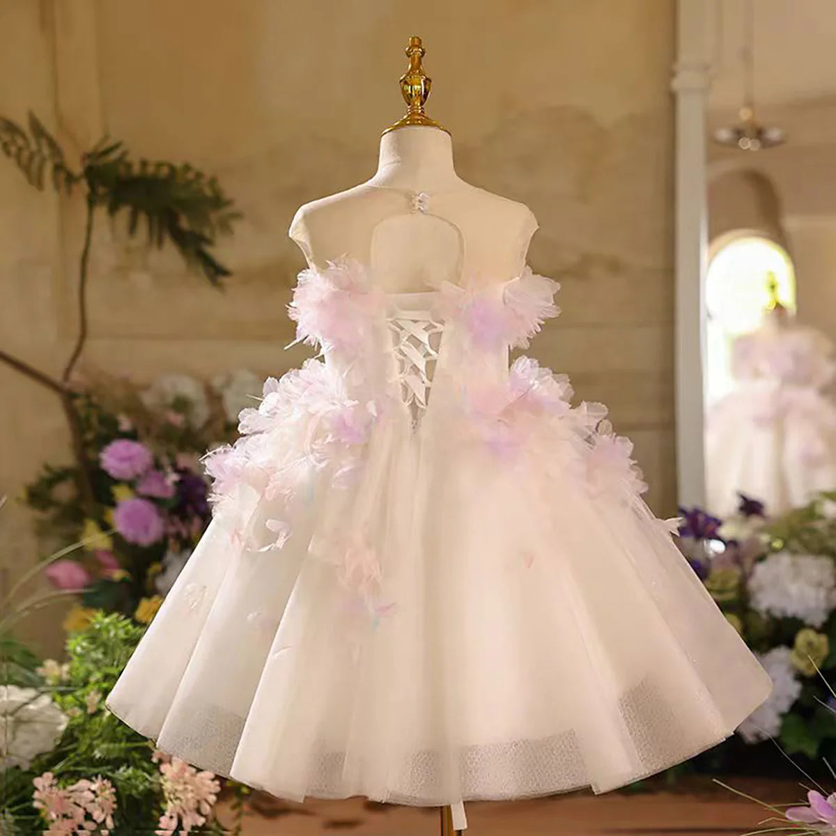 Artistic Sleeveless A-Line Tulle Flower Girl Princess Dress