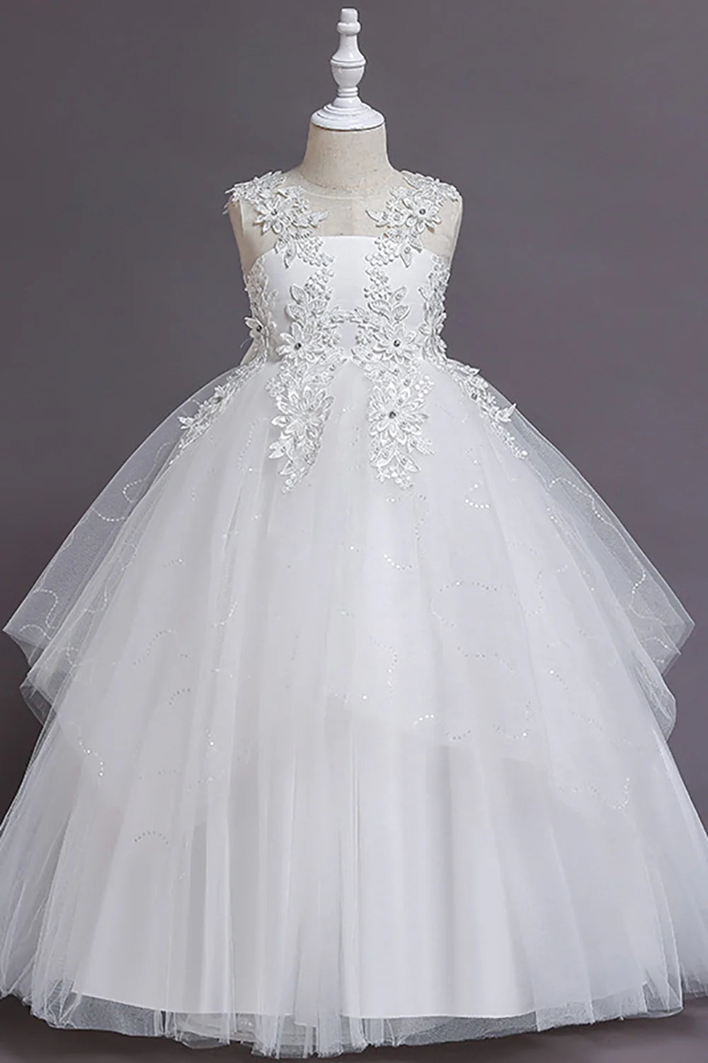 Wonderful Tulle Light Blue Flower Girl Dress with Appliques
