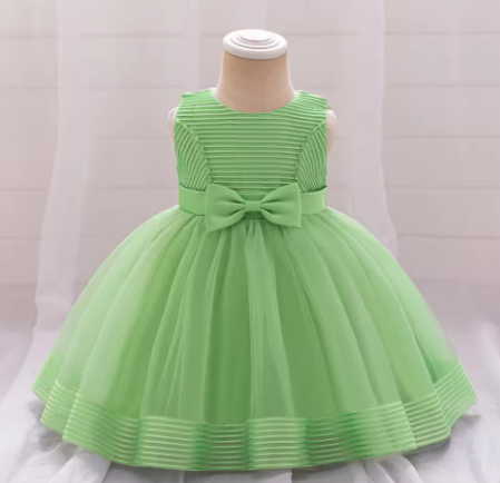 Ceremony Black 1 Year Birthday Dress For Baby Girl Clothes Bow Princess Dress Baptism Girls Dresses Sleeveless Party Gown 0-4Y