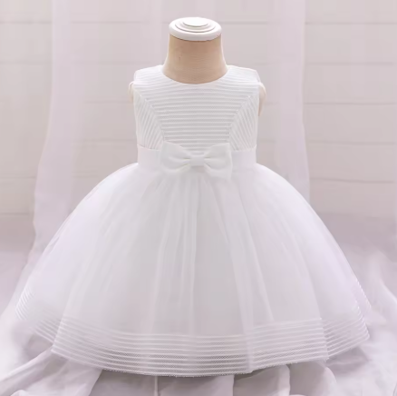 Ceremony Black 1 Year Birthday Dress For Baby Girl Clothes Bow Princess Dress Baptism Girls Dresses Sleeveless Party Gown 0-4Y