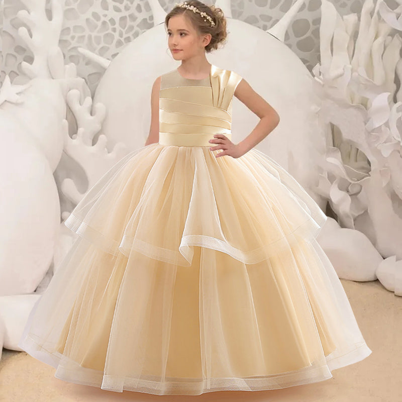 Pageant Long Black Party Dress For Girls Children Costume Evening Princess Dresses Girl Dress Vestidos Wedding Prom Gown 4-14Y