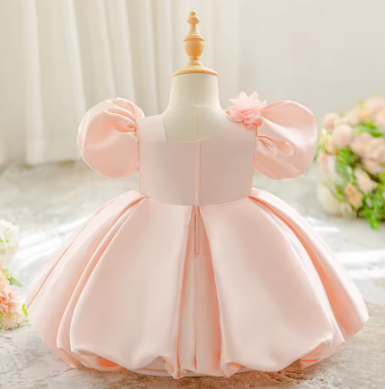 Charming Toddler Ceremony 1st Princess Dress For Baby Girl Clothes Bud Party Dresses Girls Puff Sleeve Birthday Baptism Clothing