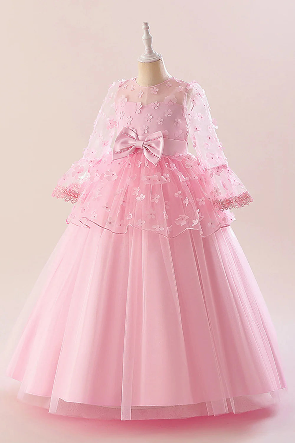 Romantic Tulle Girl Party Dress with Appliques Flower Girl Dresses