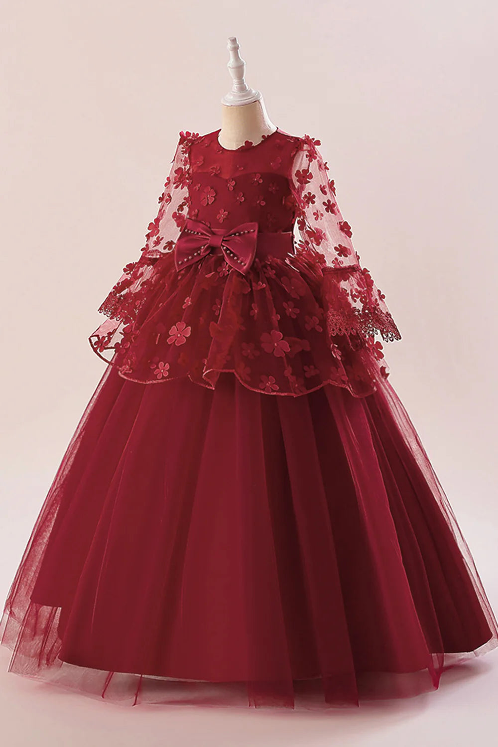 Romantic Tulle Girl Party Dress with Appliques Flower Girl Dresses