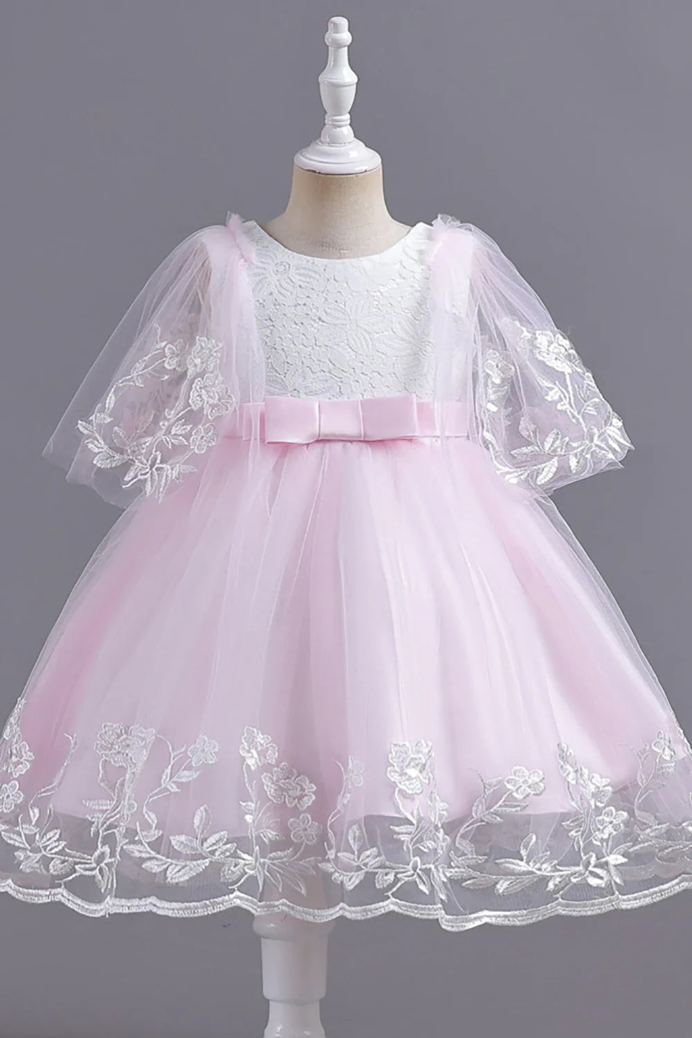 Charming Tulle Light Blue Flower Girl Dress with Appliques