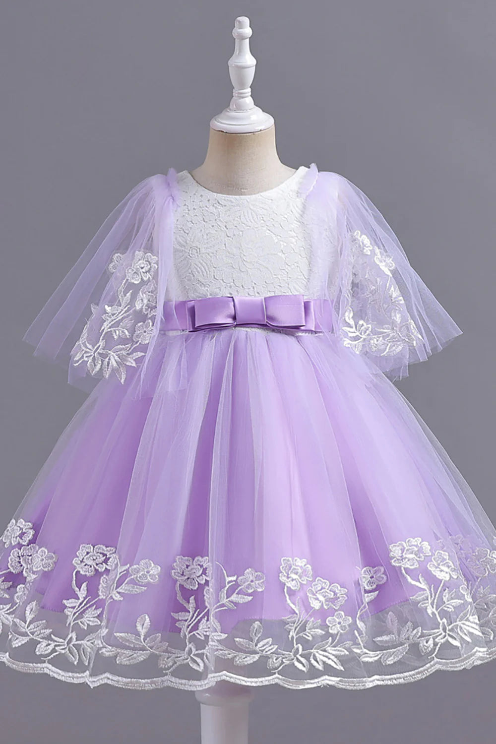 Charming Tulle Light Blue Flower Girl Dress with Appliques