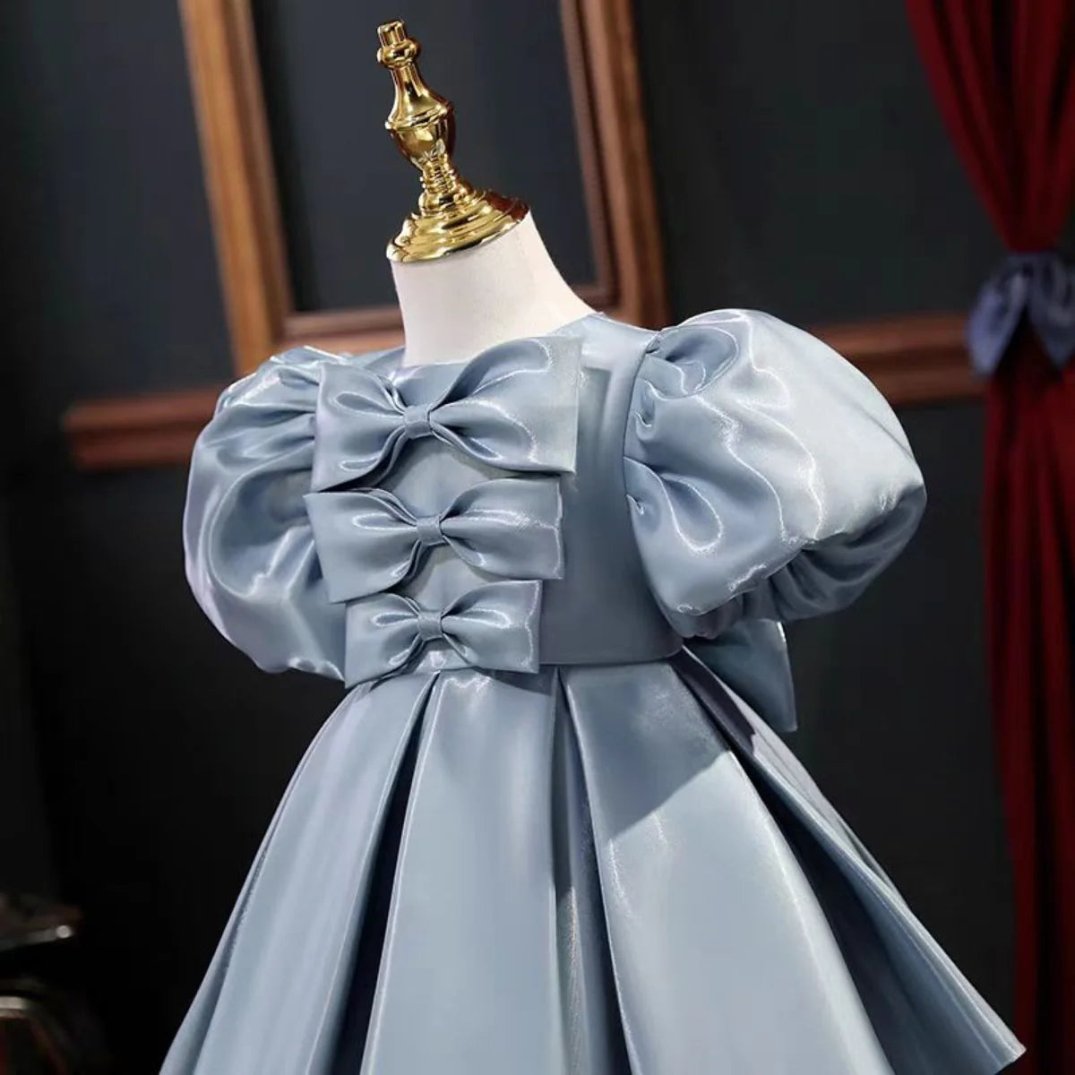 Pink Blue Girl Dress Kids 1st Toddler Birthday Party Holiday