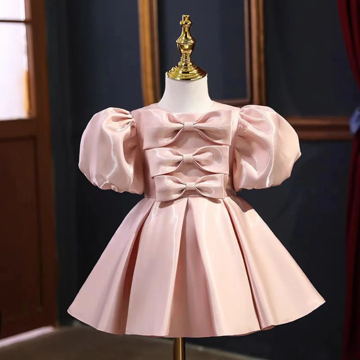 Pink Blue Girl Dress Kids 1st Toddler Birthday Party Holiday