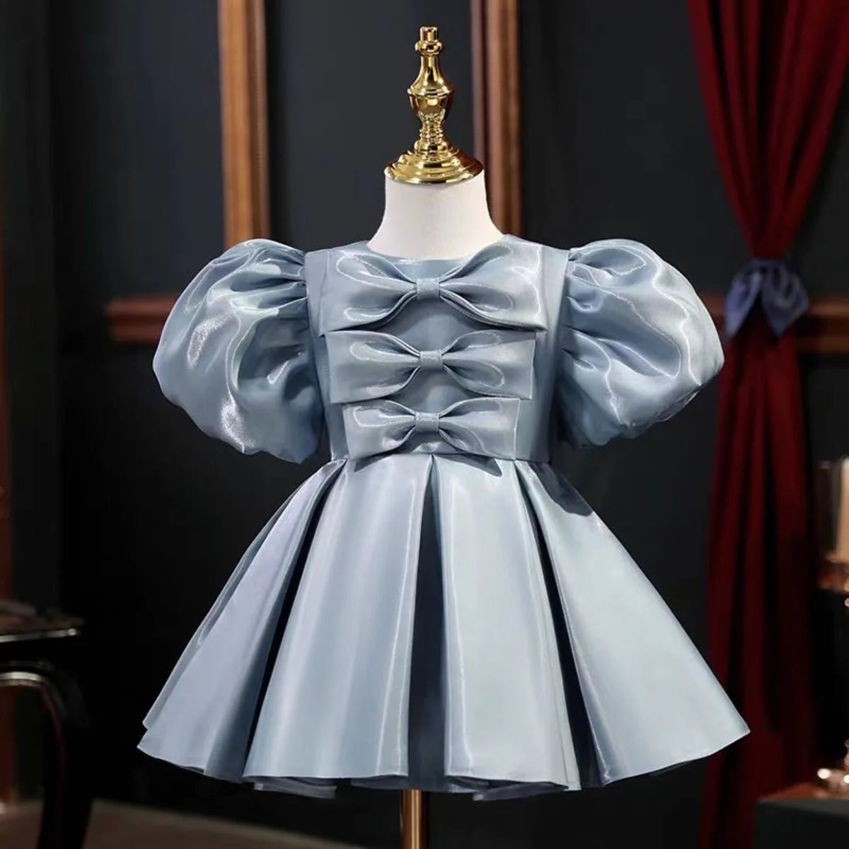 Pink Blue Girl Dress Kids 1st Toddler Birthday Party Holiday