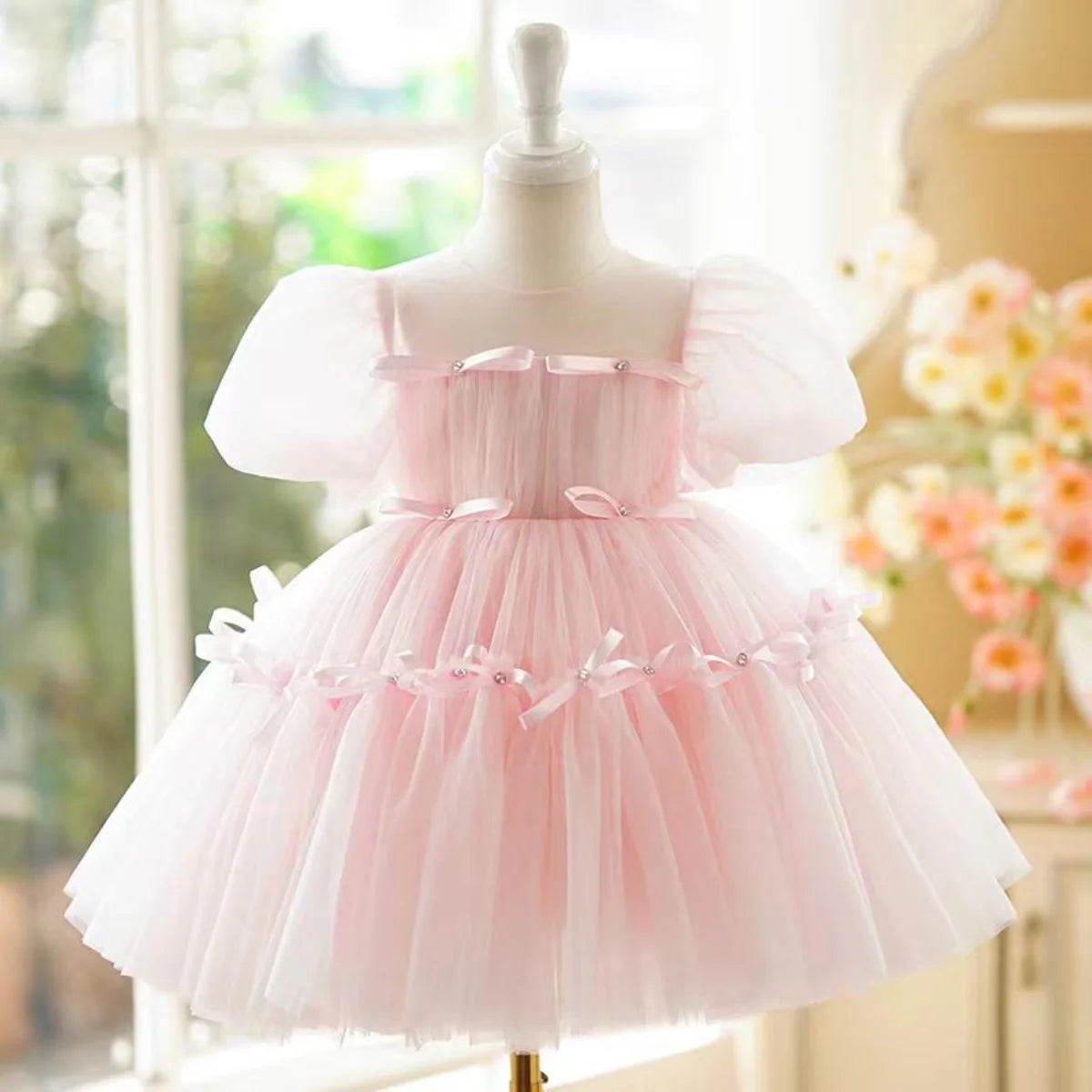 Pink Flower Girl Dress 1st Toddler Wedding Birthday Holiday