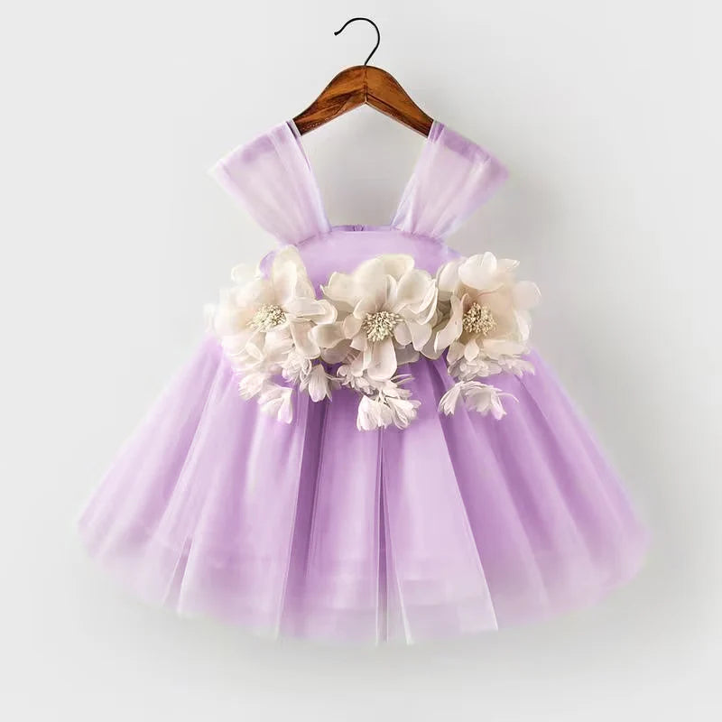 Cute Flower Girl Dress Toddler Birthday Party Dress Summer Green Cake Puffy Girl Formal Dresses