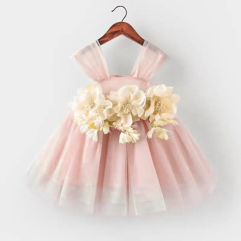 Cute Flower Girl Dress Toddler Birthday Party Dress Summer Green Cake Puffy Girl Formal Dresses