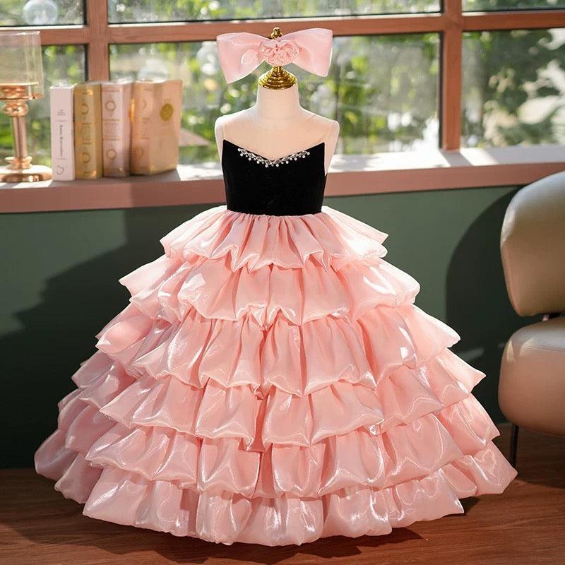 Luxury Pink Princess Birthday Girl dress for Pageant Wedding Party