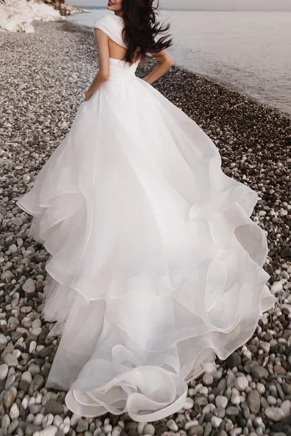 Whimsical One-Shoulder Sweetheart A-Line Floor-Length Wedding Dress