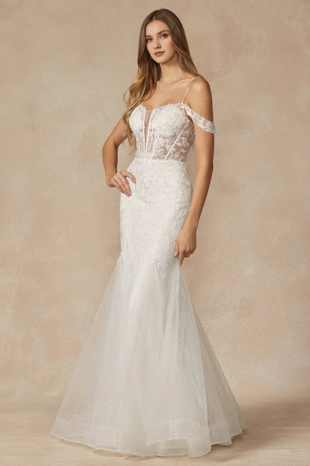 Alluring Mermaid Sweetheart-Neck Off-the-Shoulder Floor-Length Wedding Dress